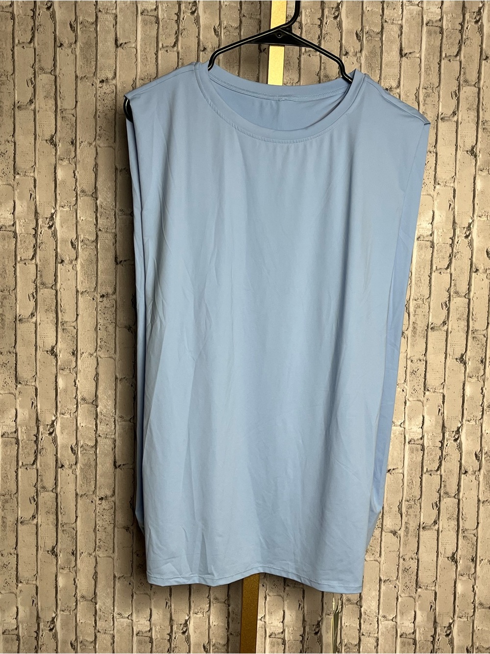 NWT Halara Plus Size 1X Sleeveless yoga Tank Top Light Baby Blue Gym muscle